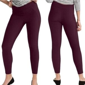 Spanx Micro Ribbed Knit Control Top Skimmer Leggings‎ Wine Size Large